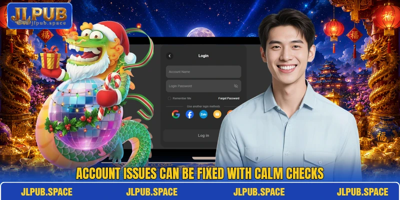 Account issues can be fixed with calm checks Account issues can be fixed with calm checks