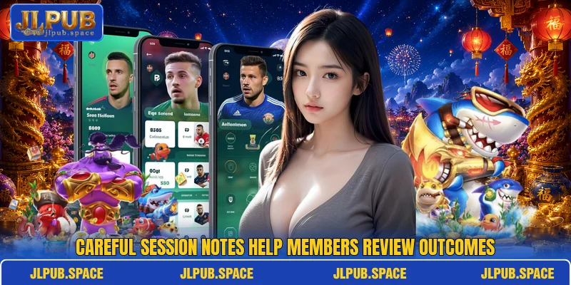 Careful session notes help members review outcomes