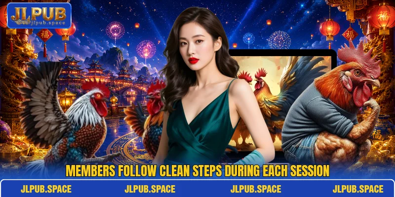 Members follow clean steps during each session