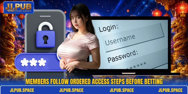 Members follow ordered access steps before betting Members follow ordered access steps before betting