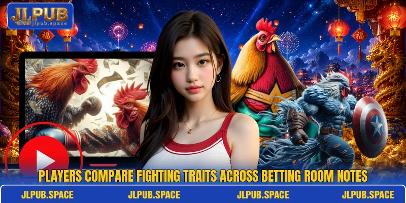 Players compare fighting traits across betting room notes