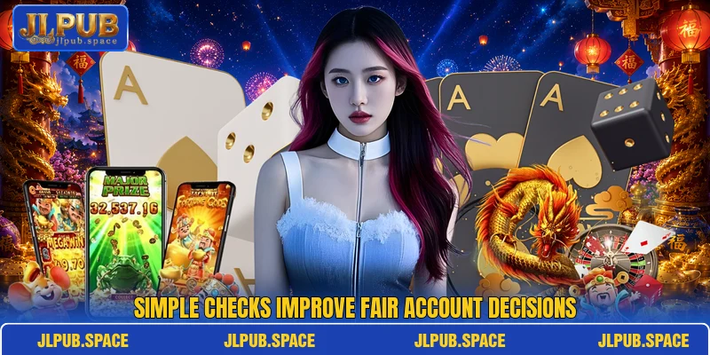 Simple checks improve fair account decisions Simple checks improve fair account decisions