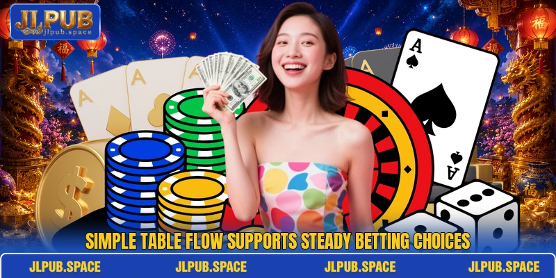 Simple table flow supports steady betting choices Simple table flow supports steady betting choices